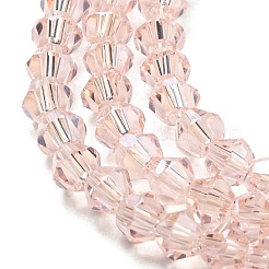 Transparentes perles de verre de galvanoplastie brins&nbsp;GLAA-F029-4mm-C26
