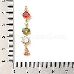 Porte micro ouvrent pendentifs zircone cubique en laiton de placage&nbsp;X-KK-Q795-09G