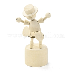 Bricolage en forme de clown en bois petits animaux ornements de bureau&nbsp;DJEW-G023-04