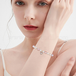 2 pz. 925 ciondoli a forma di cuore in argento sterling placcati in rodio&nbsp;STER-BBC0008-22