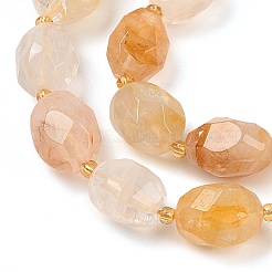 Brins de perles de quartz hématoïde jaune naturel&nbsp;G-P541-A01-10
