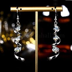 Spiralband Legierung Kristall Strass baumeln Ohrringe&nbsp;FS-WGD182D-01