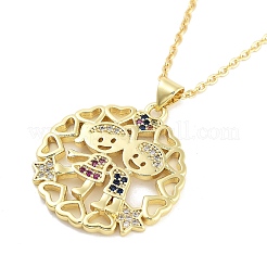 Colliers à pendentif en zircone cubique transparent micro pavé en laiton&nbsp;NJEW-Z035-02A-G