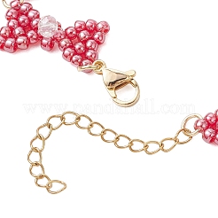 Braccialetti con maglie a fiocco in perline di vetro per donna&nbsp;BJEW-MZ00207-01
