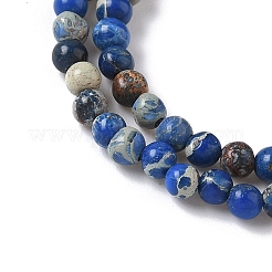 Brins de perles de jaspe impérial/régalite naturelle teintée/jaspe sédimentaire marin&nbsp;G-B124-C05-01