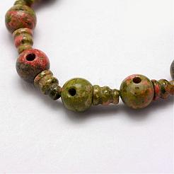 Unakite de 3 agujero hebras gurú de perlas naturales&nbsp;G-K149-07