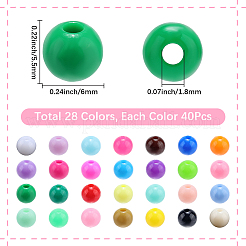 1120 Stück 28 Stile undurchsichtige Kunststoff-Acrylperlen&nbsp;KY-SP0001-37