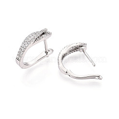 Pendientes de aro con micropavé de circonitas cúbicas de latón&nbsp;EJEW-T048-34P