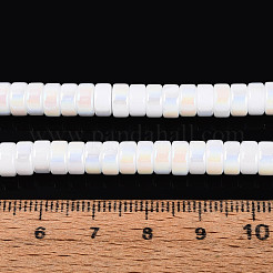 Fili di perline di vetro opaco placcate color ab&nbsp;GLAA-T026-3x6mm-P10