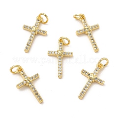 Pendentifs avec zircon cubiques à micro-pavés en laiton&nbsp;KK-E068-VB252