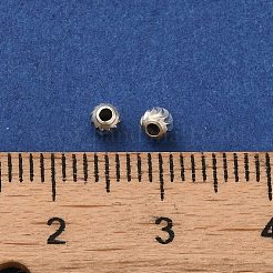 925 perline distanziatrici rotonde ondulate in argento sterling&nbsp;LS-STER-K178-02D-S