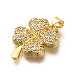 Porte micro ouvrent pendentifs zircone cubique en laiton de placage&nbsp;KK-L226-011G