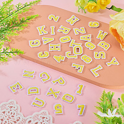 36 pz 2 set 2 stili lettere a~z e numero 0~9 set di toppe da cucire ricamate in poliestere&nbsp;PATC-TA0001-55D