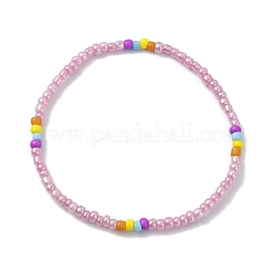 5 set di braccialetti elastici con perline di semi di vetro a 5 colori&nbsp;BJEW-JB09629
