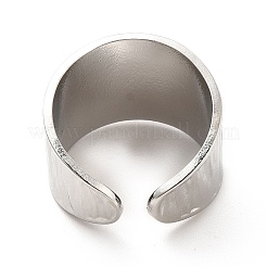 Anello polsino aperto a fascia larga testurizzato in acciaio inossidabile 304 anti-ossidazione per donna&nbsp;LS-RJEW-F131-08P
