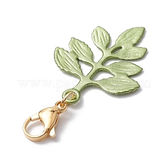 Décorations de pendentif de feuille d'alliage de peinture&nbsp;HJEW-JM01873