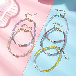 Braccialetti con perle di vetro e perline di conchiglie&nbsp;BJEW-JB13078