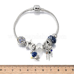 Braccialetti con ciondoli in lega smaltata con perline europee&nbsp;BJEW-F495-19P