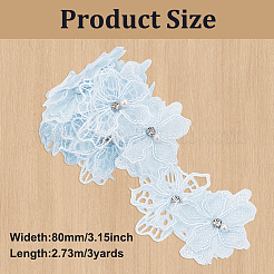 Doppellagige Polyester-Blumenspitzenbänder&nbsp;DIY-WH0656-60A