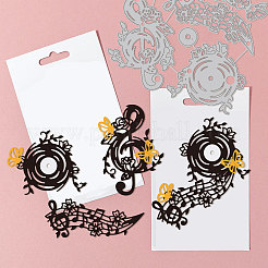 Stencil per fustelle in acciaio al carbonio con note musicali&nbsp;DIY-WH0309-1330