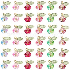 30pcs 6 colgantes de vidrio de colores&nbsp;PALLOY-YW030