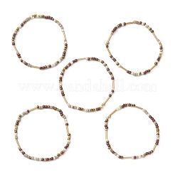 Ensemble de bracelets extensibles en perles de verre 5pcs&nbsp;BJEW-JB09576