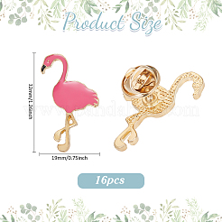 16 Stück Emaille-Anstecker in Flamingoform&nbsp;JEWB-PH0001-71