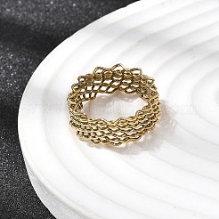 5 anello aperto in acciaio inossidabile 304 per donna&nbsp;RJEW-K313-02G