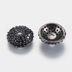 Messing Micro Pave Zirkonia Bead Cap&nbsp;ZIRC-E138-04B