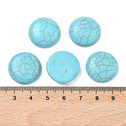 Handwerkliche Zubehör gefärbt synthetische Türkis Cabochons mit flachem Rücken&nbsp;X-TURQ-S266-20mm-01