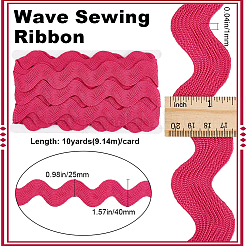 Ruban de bordure à franges ondulées en polyester de 10 mètre&nbsp;SRIB-GF0001-38F
