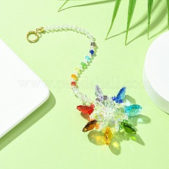 Blumen-Anhänger aus facettiertem Glas&nbsp;HJEW-TA00040-01