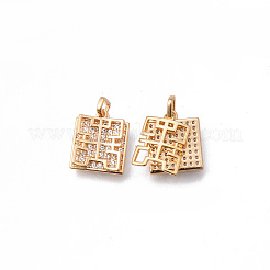 Messing micro pave klar zirkonia charme&nbsp;KK-N232-143-NF