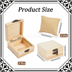 2 x Aufbewahrungsbox für Schmuck aus Holz mit 2 x Kissen für Armband und Uhr aus Stoff.&nbsp;CON-BBC0001-16A