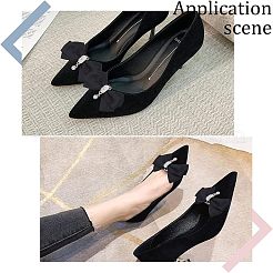 2 Stück abnehmbare Schleifenschuhdekoration aus Polyester&nbsp;AJEW-FG0002-01B