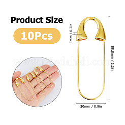 10 épingle de sûreté en laiton&nbsp;KK-HS0002-18