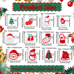 48 stücke 12 stile weihnachten dekorationen thema undurchsichtige acryl perle mit emaille&nbsp;OACR-PA0001-29