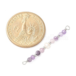 Ciondoli con perline di ametista naturale sfaccettata rotonda e lepidolite e perle d'acqua dolce coltivate naturali di patata&nbsp;PALLOY-JF03532-06
