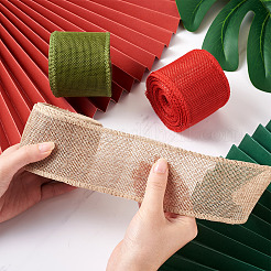 3 Rolle 3 Farben Polyester-Leinenimitat-Geschenkband&nbsp;OCOR-YS0001-02A