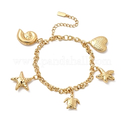 Braccialetti con ciondoli in acciaio inossidabile 304&nbsp;BJEW-P368-07A-G