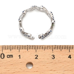 Messing-Mikro pflastern Zirkonia Manschettenringe&nbsp;RJEW-P169-04P