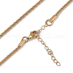 Ionenbeschichtung (IP) 304 Edelstahl Knochen Seil Kette Halskette für Frauen&nbsp;NJEW-I121-01B-G