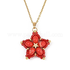 Collane con ciondolo a forma di stella&nbsp;NJEW-MZ00114-05