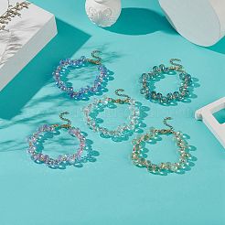 Braccialetto di perline a goccia di vetro bling per le donne&nbsp;BJEW-JB08991