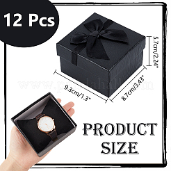 Scatole porta orologi per gioielli in cartone bowknot&nbsp;CON-WH0099-11