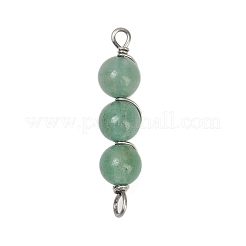 10 Stück 10 Stile Kupferdraht umwickelt natürliche & synthetische gemischte Edelstein runde Perlen Verbinder Charms&nbsp;PALLOY-JF03602