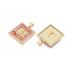 Pendenti in zirconi cubici trasparenti in micro pavè di ottone&nbsp;KK-N254-216G-A