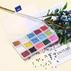 Perline di vetro 180g 15 colori&nbsp;SEED-JQ0003-01D-3mm