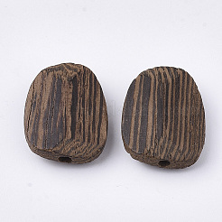 Perline in legno wengé naturale&nbsp;WOOD-S053-34