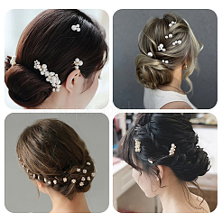 Haarkämm-Sets aus Kupferdraht und ABS-Kunstperlen für Frauen und Mädchen&nbsp;OHAR-CY0001-20